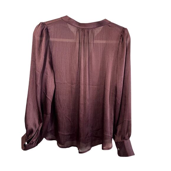 Banana Republic Rich Purple Sheer Blouse, Size M (petite) - Picture 4 of 10